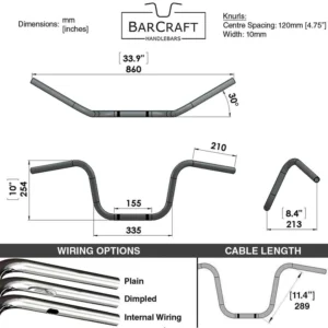 10″ APE HANGERS (WIDE MOUNT) – 1″ HANDLEBARS