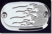 REAR MASTER CYLINDER COVER 99-UP FLAME