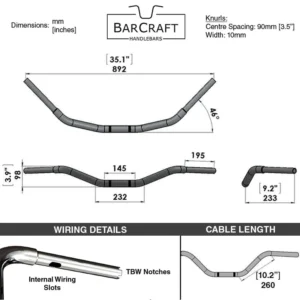 BEACH BARS BLACK – 1 1/4″ HANDLEBARS