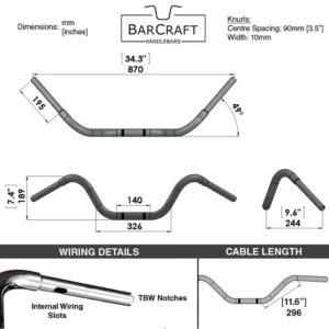 BUCKHORN BLACK – 1 1/4″ HANDLEBARS