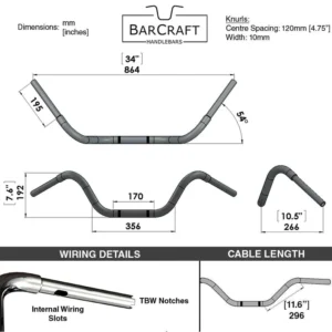 BUCKHORN (WIDE MOUNT) – 1 1/4″ HANDLEBARS