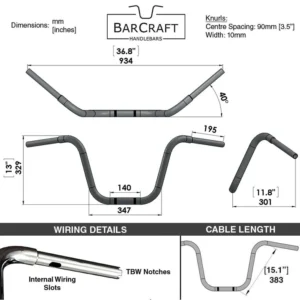OLD SCHOOL 13″ APE HANGERS – 1 1/4″ HANDLEBARS