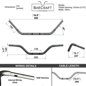 WESTERN BARS (WIDE MOUNT) BLACK – 1 1/4″ HANDLEBARS