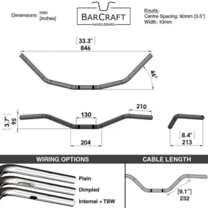 BEACH BARS BLACK – 1″ HANDLEBARS