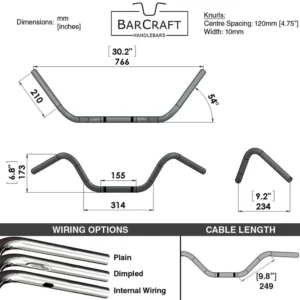 BUCKHORN (WIDE MOUNT) – 1″ HANDLEBARS