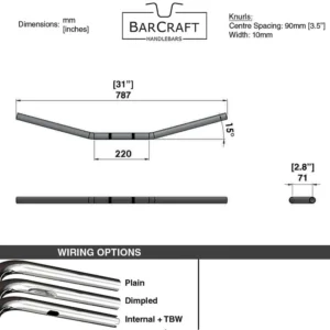 DRAG BARS BLACK – 1″ HANDLEBARS