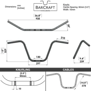 OLD SCHOOL 13″ APE HANGERS BLACK- 7/8″ HANDLEBARS