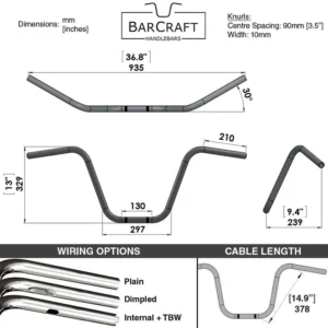OLD SCHOOL 13″ APE HANGERS BLACK – 1″ HANDLEBARS