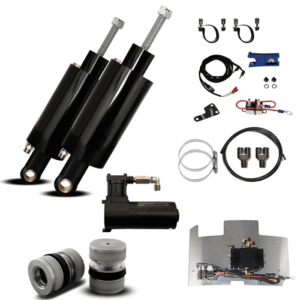 Harley Twin Cam And Softail Front Pucks And Rear Air Ride Package – Polished Or High Gloss Black