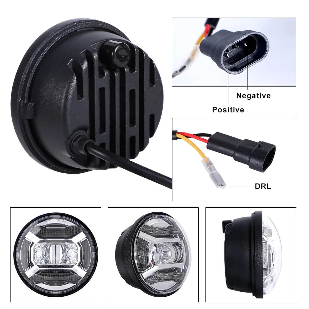 Maya 4.5" Auxiliary LED Headlights for Harley Davidson - Image 2