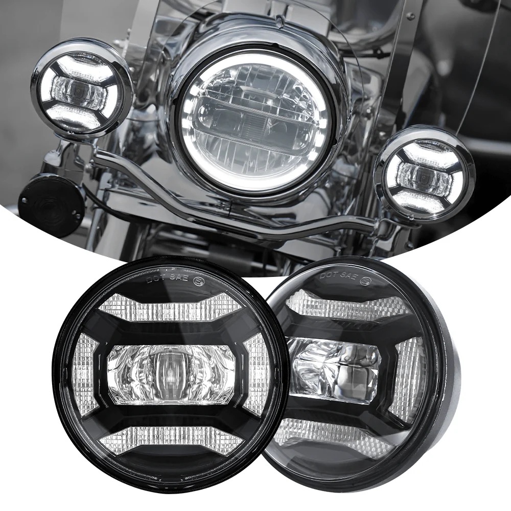 Maya 4.5" Auxiliary LED Headlights for Harley Davidson - Image 6