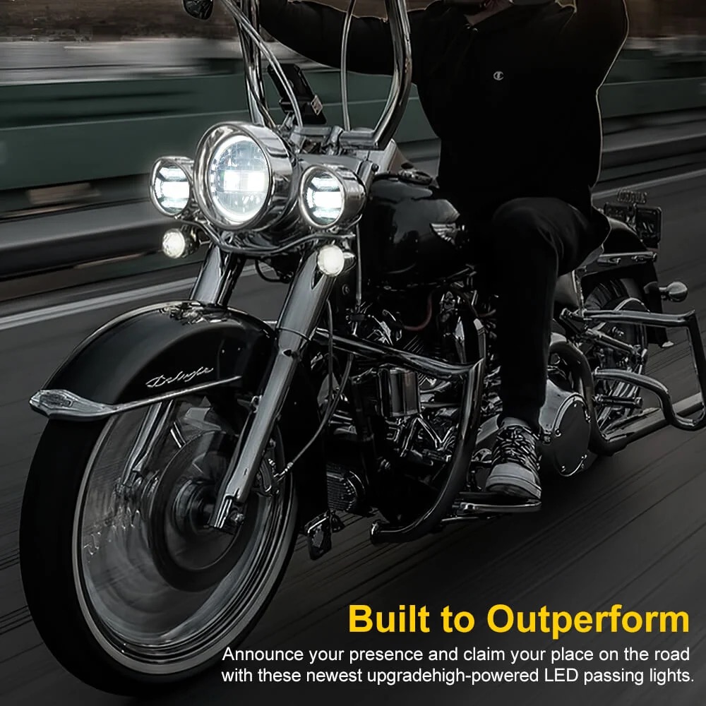 Maya 4.5" Auxiliary LED Headlights for Harley Davidson - Image 4